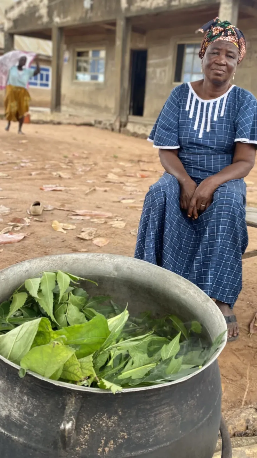 A woman preparing her Traditional medicine